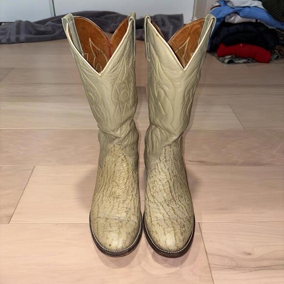 Renegade Cowboy Boots Men’s Size 9 W Tan Roughout Leather Western Rodeo Boot - Picture 4 of 9